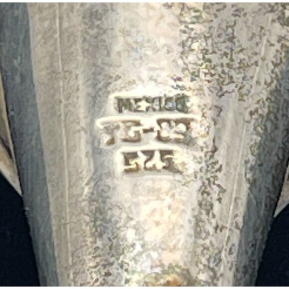 Calla Lily Brooch Stamped Mexico 525 Silver 3" Vintage - Picture 5 of 8